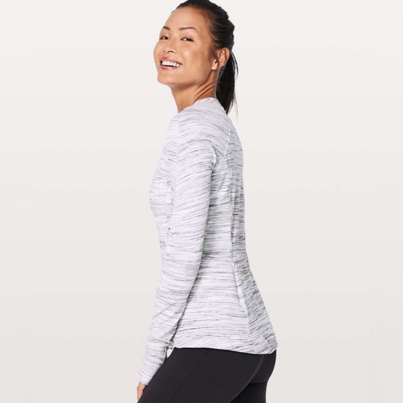 Lululemon Runderful Long Sleeve - Size 10 White/Gray - Picture 1 of 13
